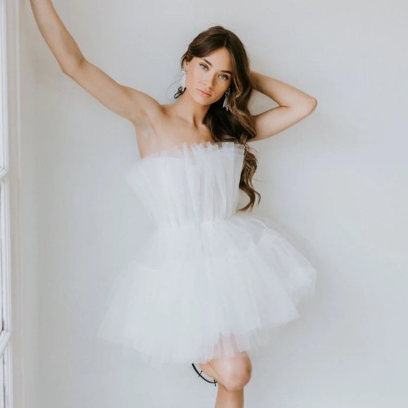 UNTAMED PETALS BY AMANDA JUDGE Dresses & Skirts - Untamed Petals Millie Mini Gown - Light Ivory